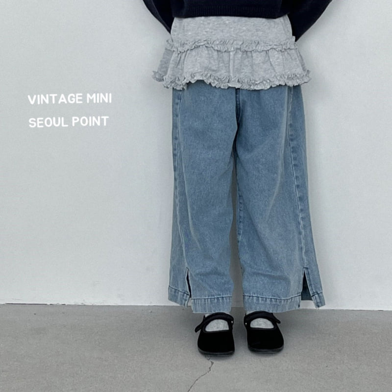Minipoint - Korean Children Fashion - #todddlerfashion - Side Denim Pants - 7