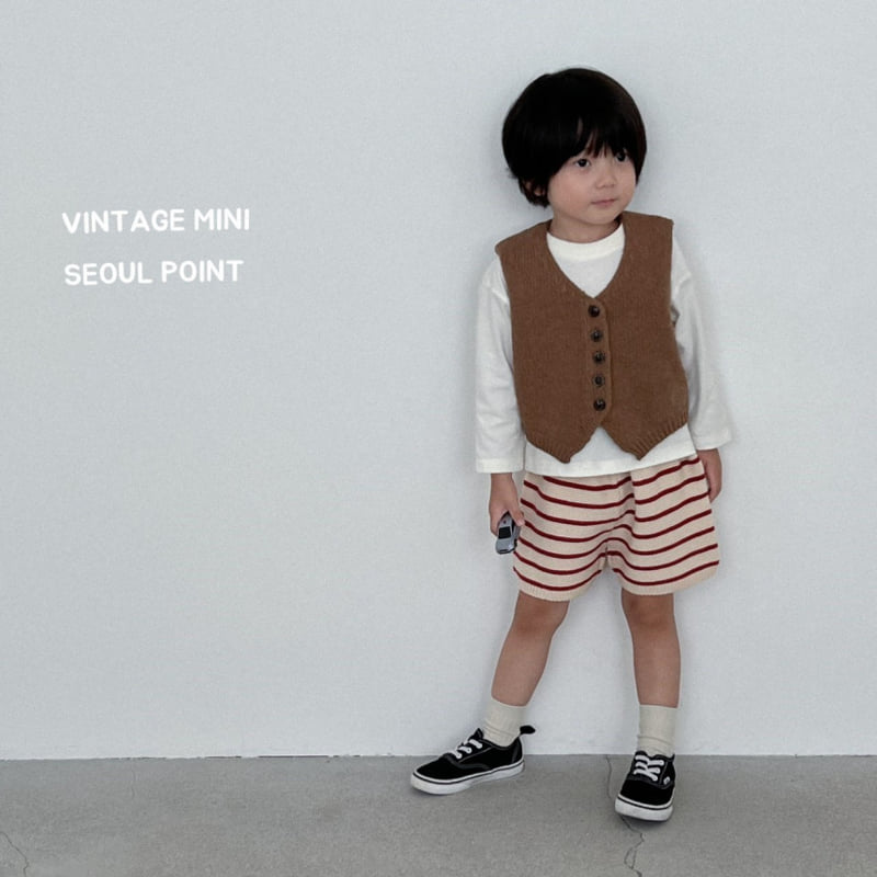 Minipoint - Korean Children Fashion - #todddlerfashion - Striped Knit Shorts - 5