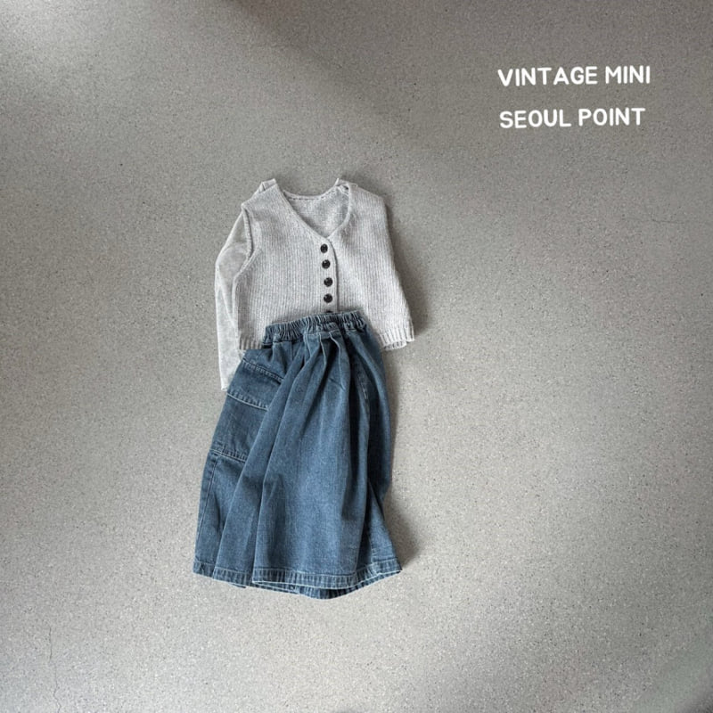 Minipoint - Korean Children Fashion - #todddlerfashion - Pocket Denim Skirt Pants - 3