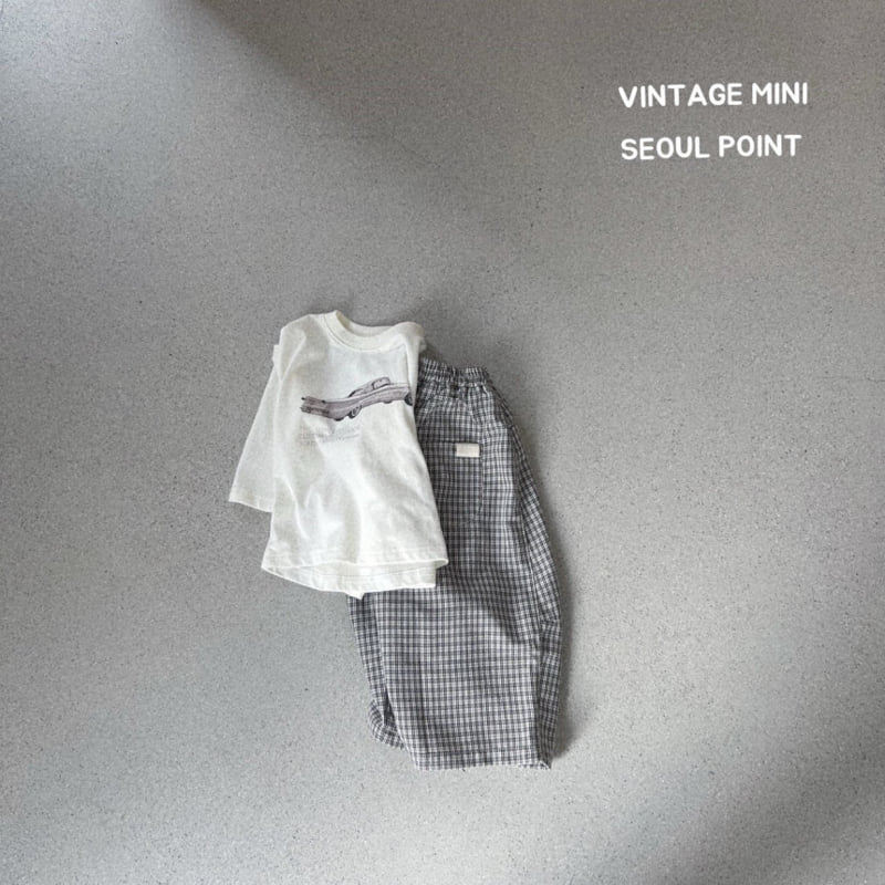 Minipoint - Korean Children Fashion - #todddlerfashion - Check Raw Denim Pants - 2