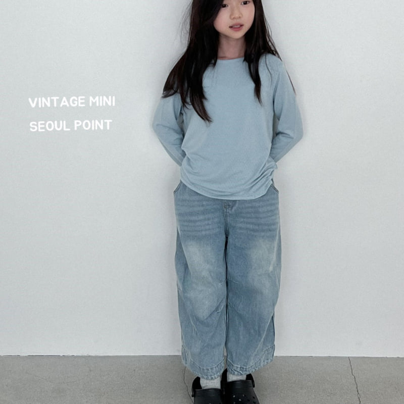 Minipoint - Korean Children Fashion - #toddlerclothing - Knee Denim Pants - 12
