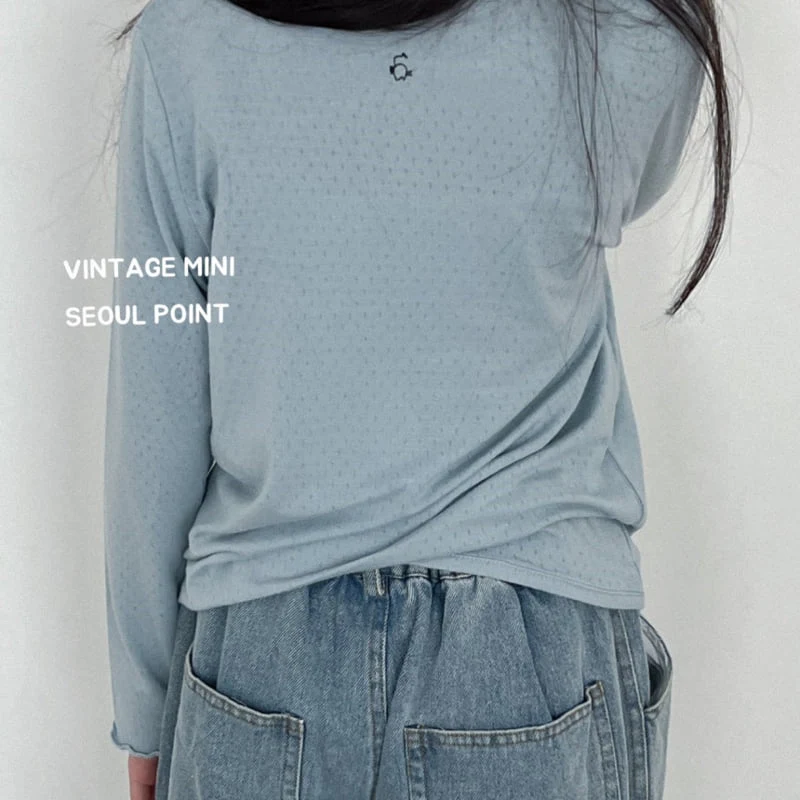 Minipoint - Korean Children Fashion - #toddlerclothing - Eyelet Cat Butt Tee - 11