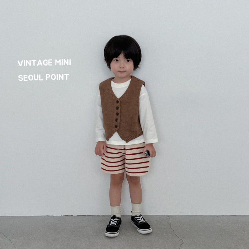 Minipoint - Korean Children Fashion - #toddlerclothing - Striped Knit Shorts - 6