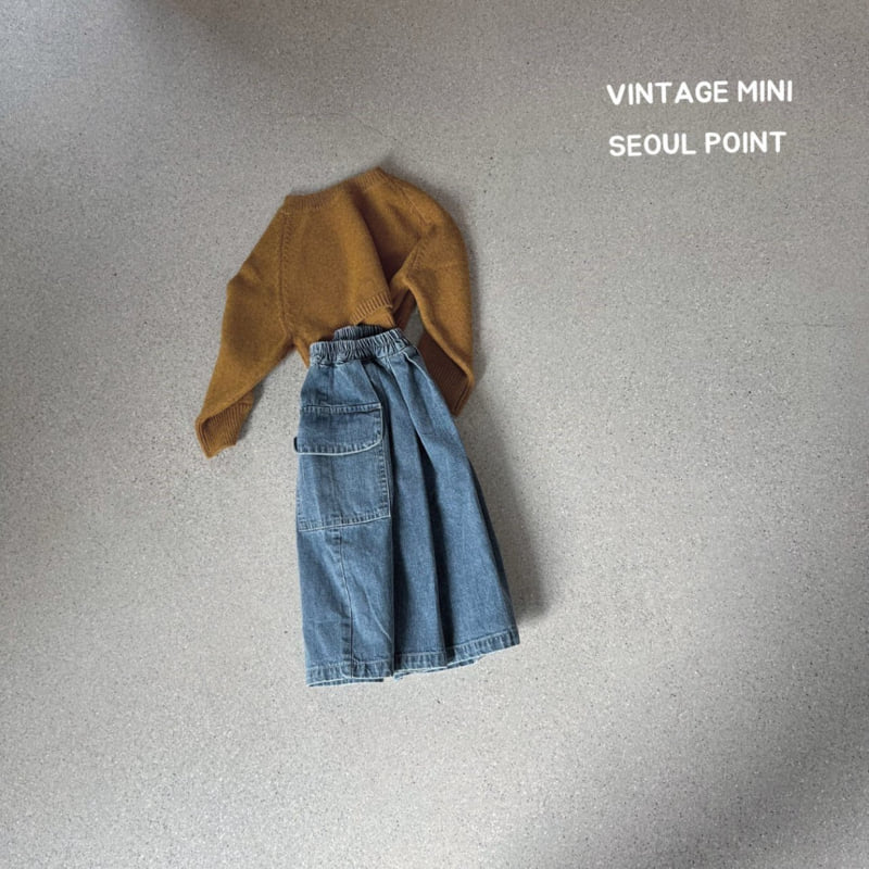 Minipoint - Korean Children Fashion - #todddlerfashion - Pocket Denim Skirt Pants - 4