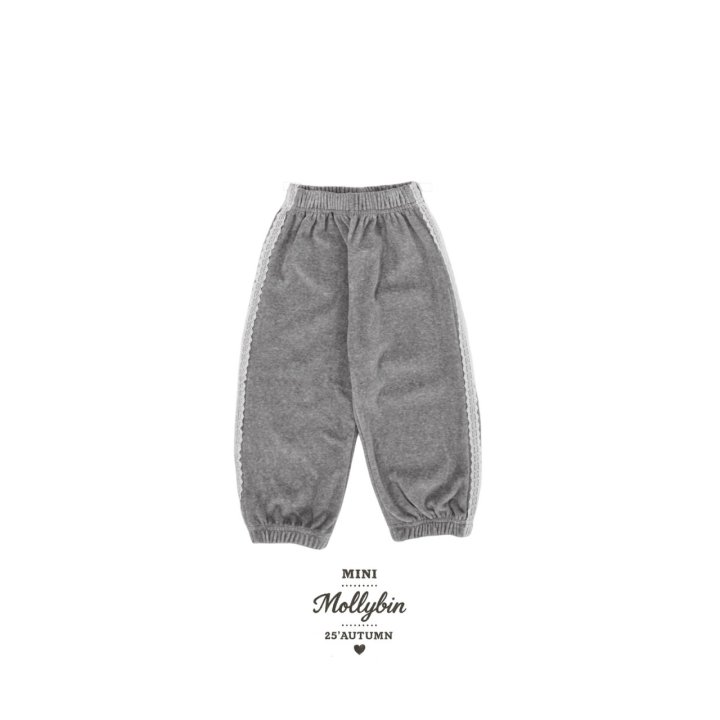 Mollybin - Korean Children Fashion - #fashionkids - Lace Velvet Pants - 12