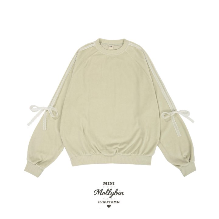 Mollybin - Korean Children Fashion - #fashionkids - Lace Velvet Sweatshirt Tee - 11