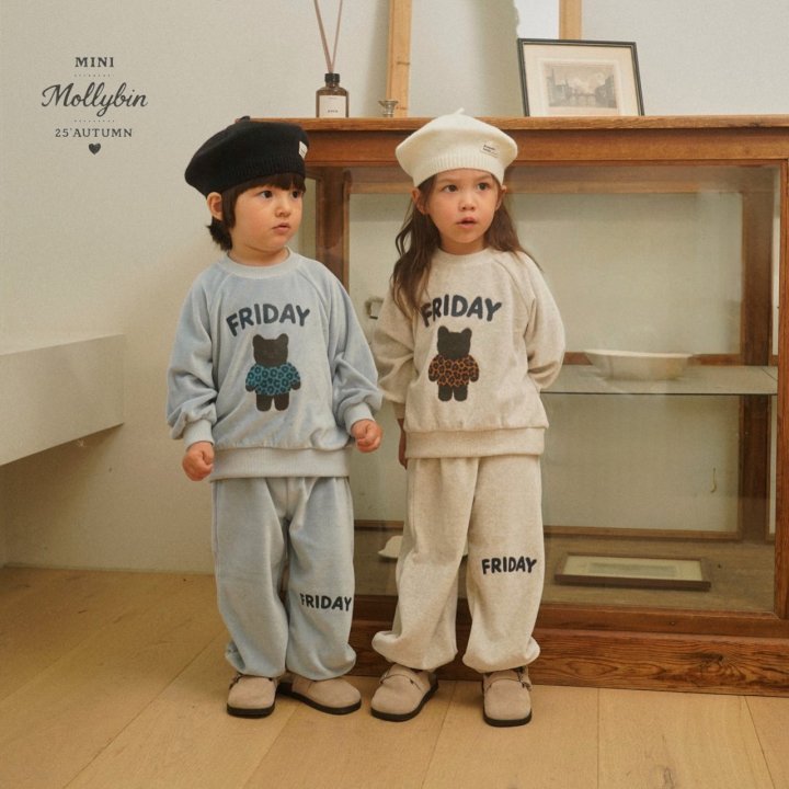 Mollybin - Korean Children Fashion - #kidsstore - Cozy Velvet Set - 2