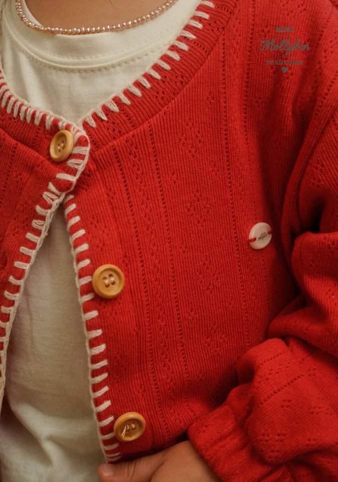 Mollybin - Korean Children Fashion - #kidzfashiontrend - Cuddle Embroidery Cardigan - 10