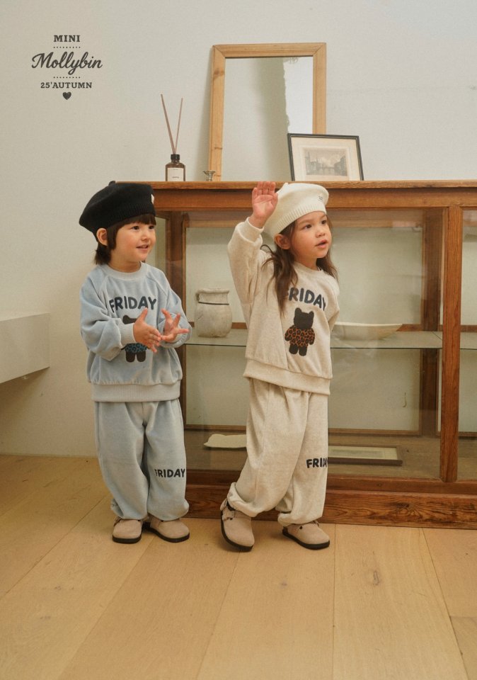 Mollybin - Korean Children Fashion - #littlefashionista - Cozy Velvet Set - 5