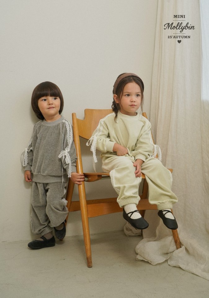 Mollybin - Korean Children Fashion - #magicofchildhood - Lace Velvet Sweatshirt Tee - 3