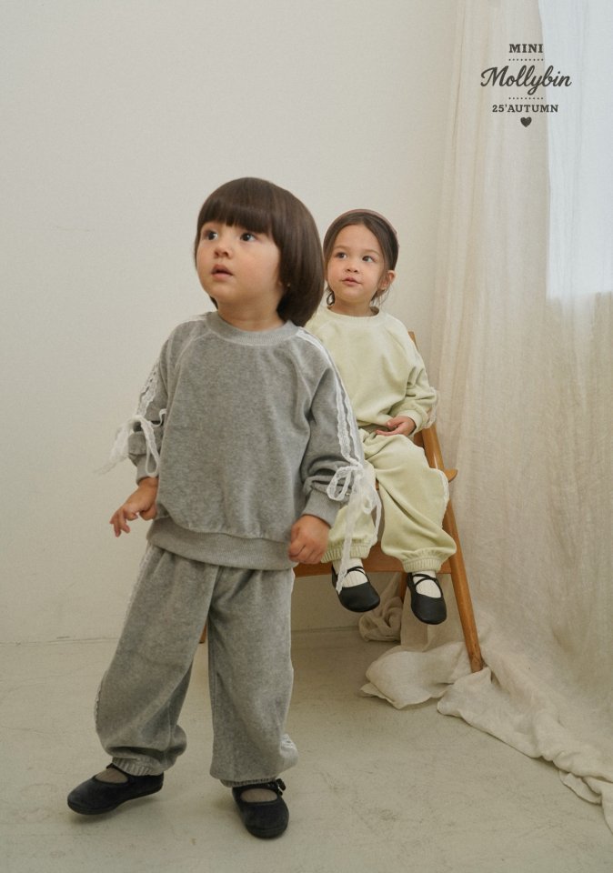 Mollybin - Korean Children Fashion - #magicofchildhood - Lace Velvet Sweatshirt Tee - 4