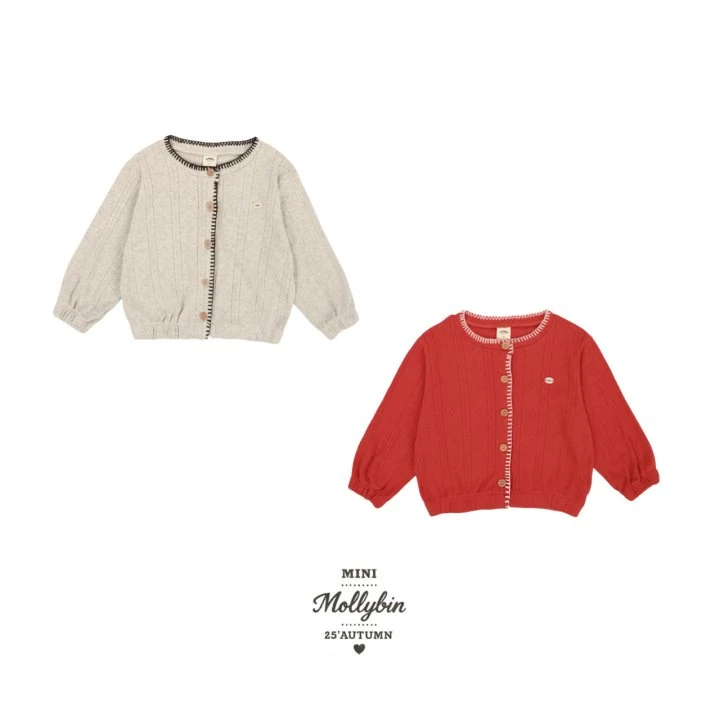 Mollybin - Korean Children Fashion - #toddlerclothing - Cuddle Embroidery Cardigan