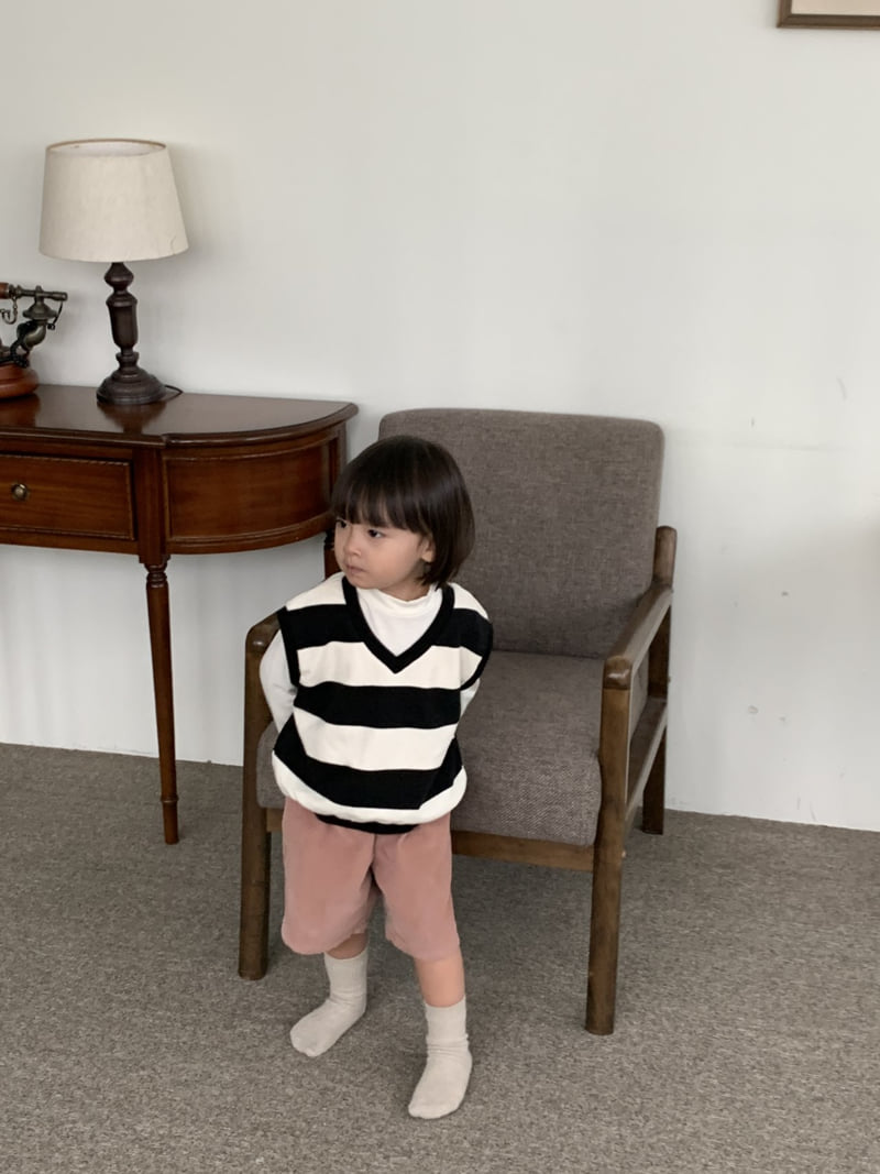 Mome - Korean Children Fashion - #Kfashion4kids - Stripe V Vest - 3