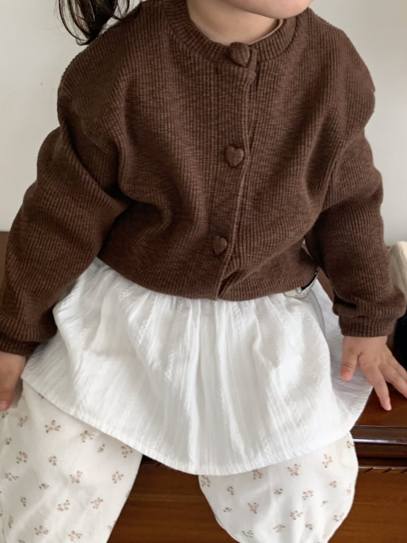 Mome - Korean Children Fashion - #Kfashion4kids - Heart Ribbed Cardigan - 3