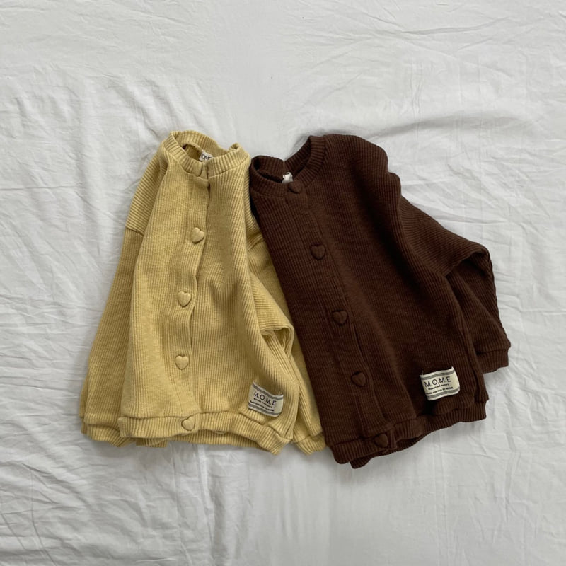 Mome - Korean Children Fashion - #childofig - Heart Ribbed Cardigan - 11