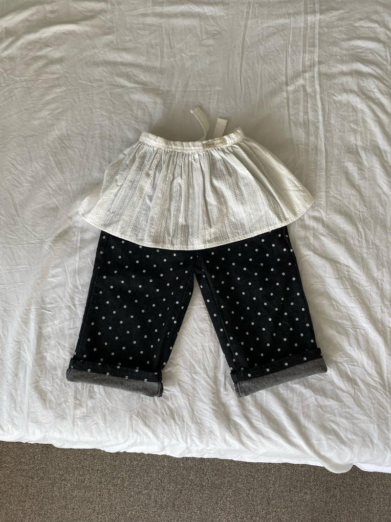 Mome - Korean Children Fashion - #childofig - Dot Denim Pants - 10
