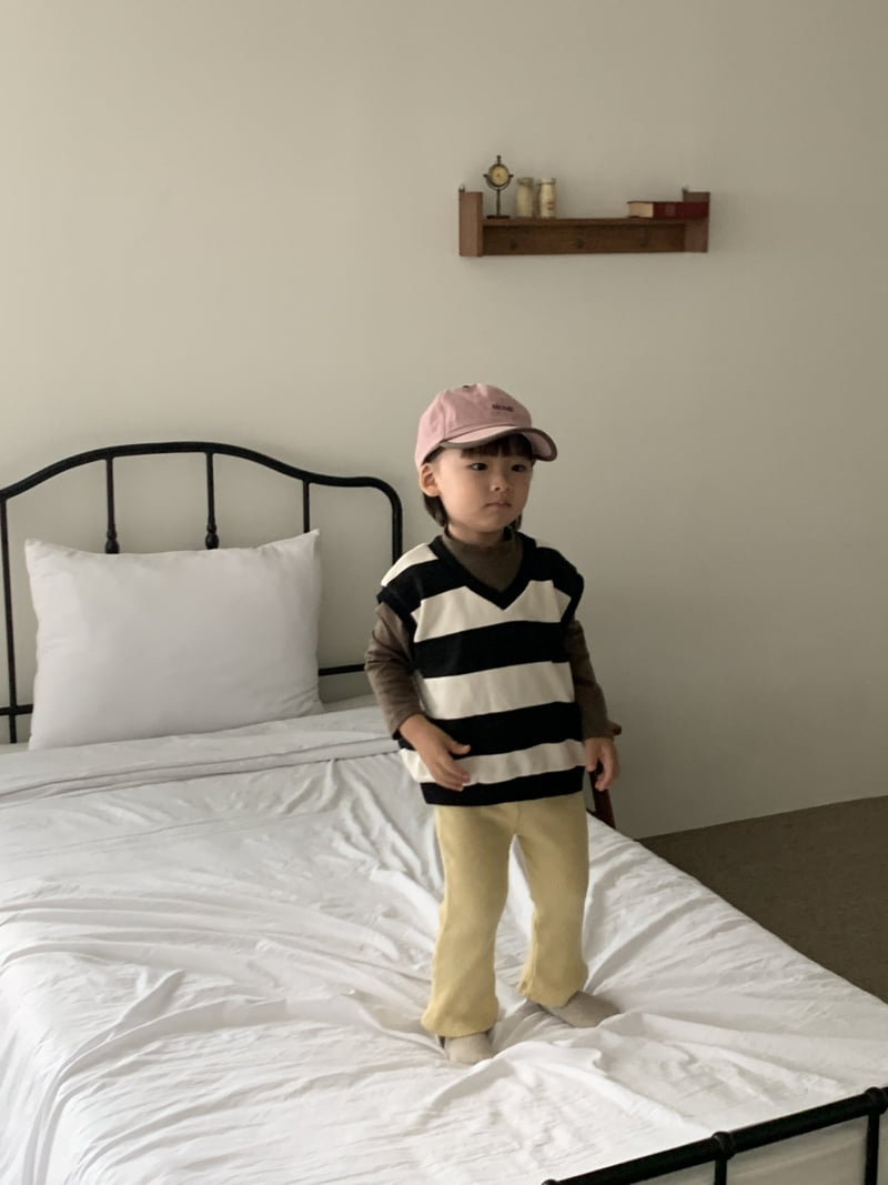 Mome - Korean Children Fashion - #childrensboutique - Stripe V Vest - 10