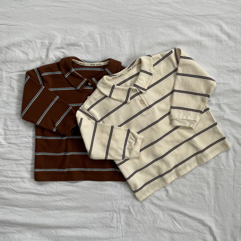 Mome - Korean Children Fashion - #designkidswear - Stripe Collar Sweatshirt - 3