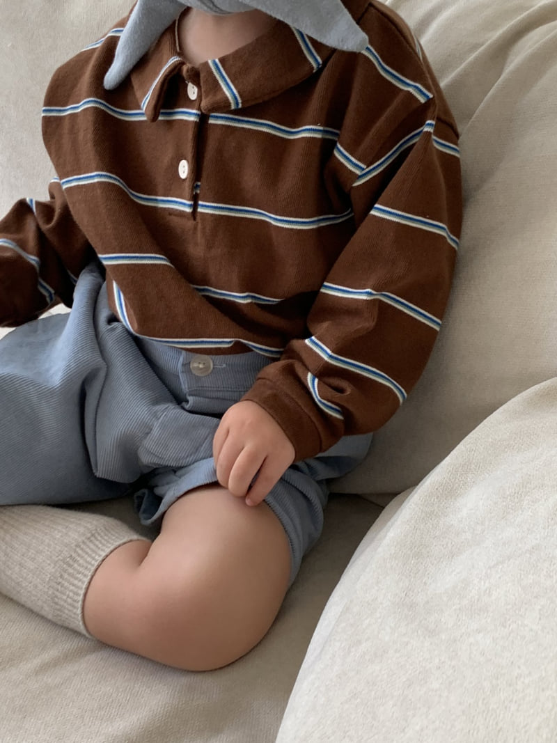 Mome - Korean Children Fashion - #designkidswear - Stripe Collar Sweatshirt - 4