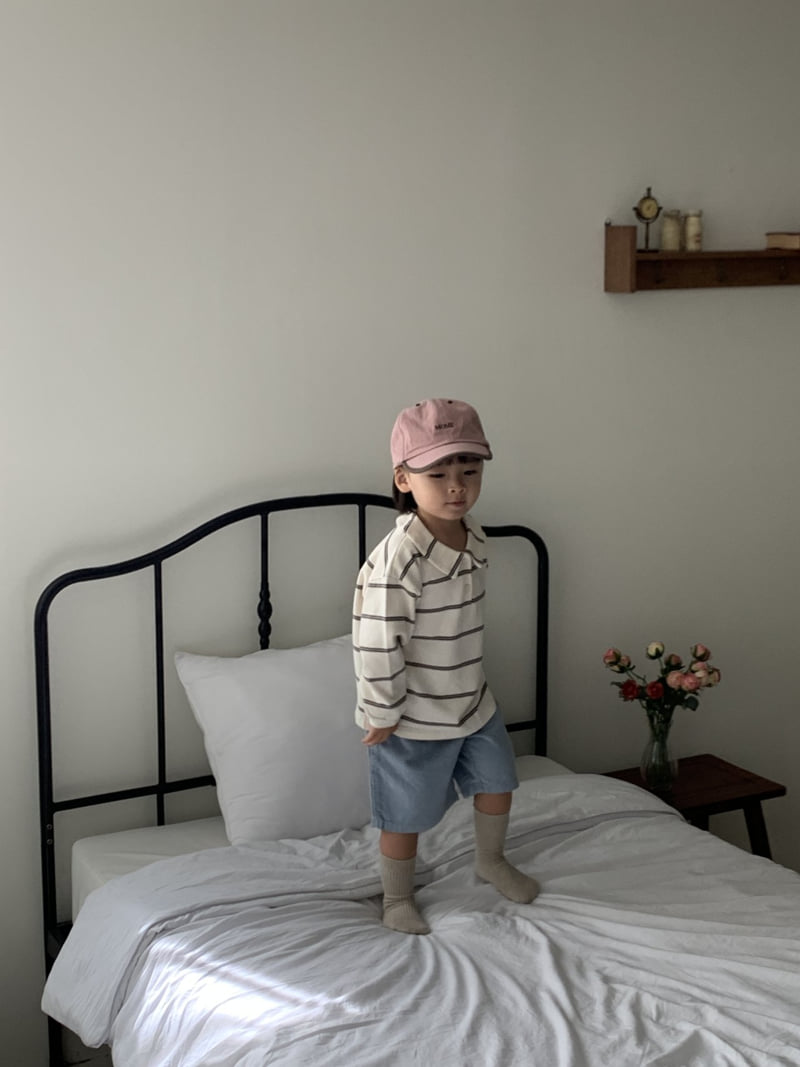 Mome - Korean Children Fashion - #kidzfashiontrend - Stripe Collar Sweatshirt - 8