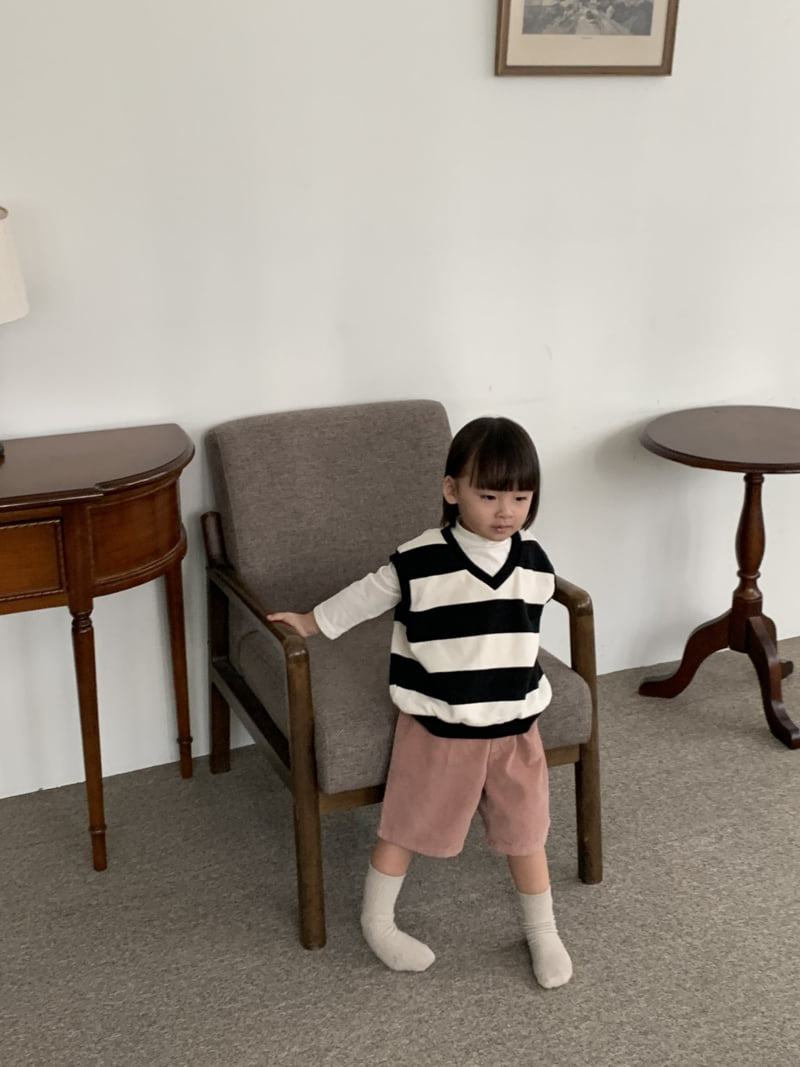 Mome - Korean Children Fashion - #Kfashion4kids - Stripe V Vest - 4