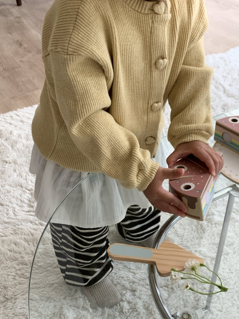 Mome - Korean Children Fashion - #Kfashion4kids - Heart Ribbed Cardigan - 4