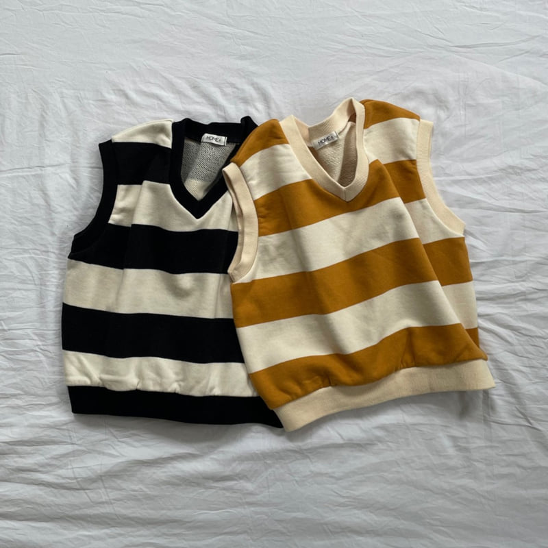 Mome - Korean Children Fashion - #minifashionista - Stripe V Vest - 6