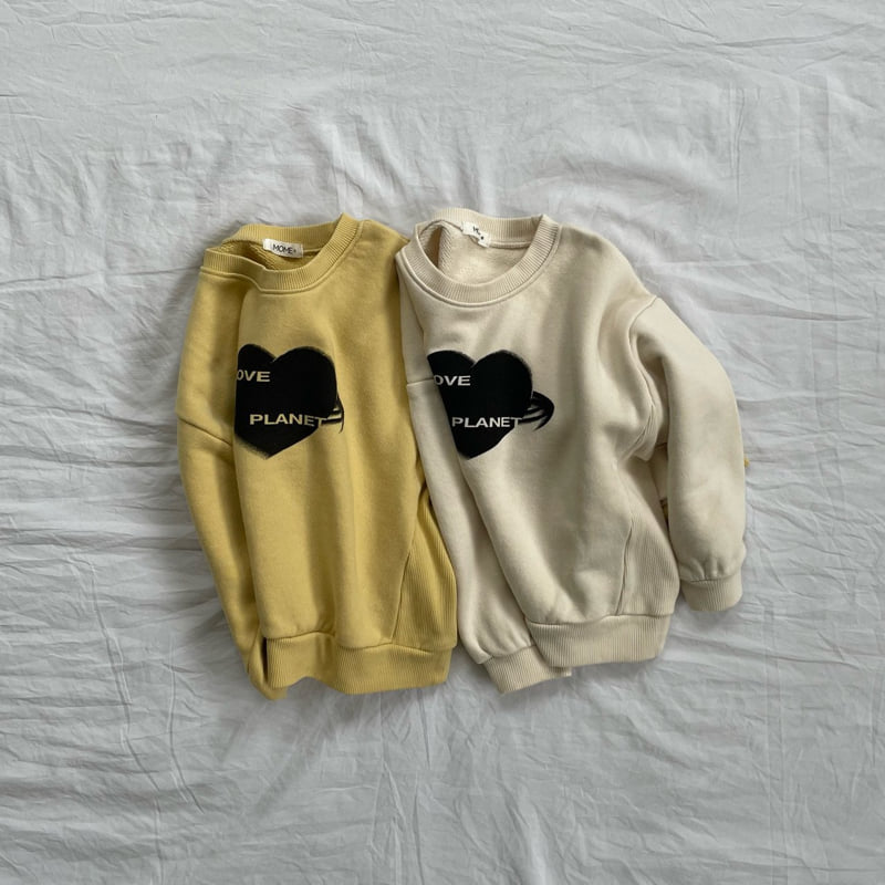 Mome - Korean Children Fashion - #minifashionista - Love Planet Sweatshirt - 5