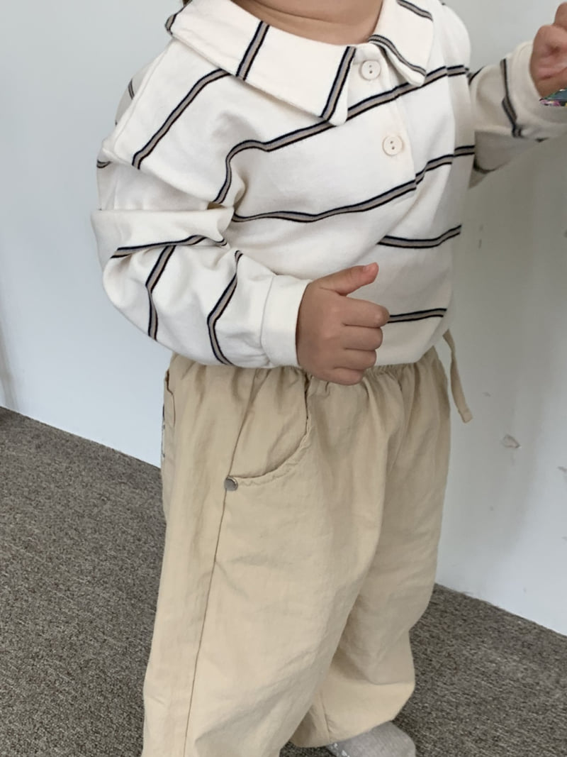 Mome - Korean Children Fashion - #minifashionista - Stripe Collar Sweatshirt - 12