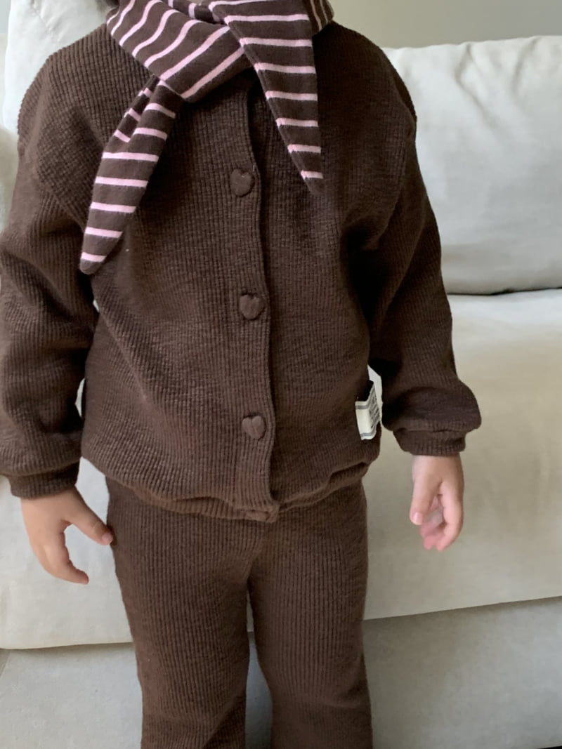 Mome - Korean Children Fashion - #stylishchildhood - Heart Ribbed Cardigan - 10