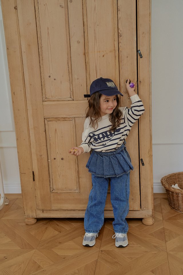 Momo Ann - Korean Children Fashion - #Kfashion4kids - Denim Pleated Wrap - 3