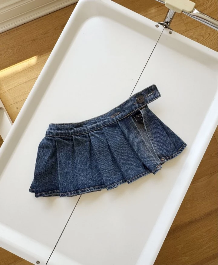 Momo Ann - Korean Children Fashion - #childofig - Denim Pleated Wrap - 11