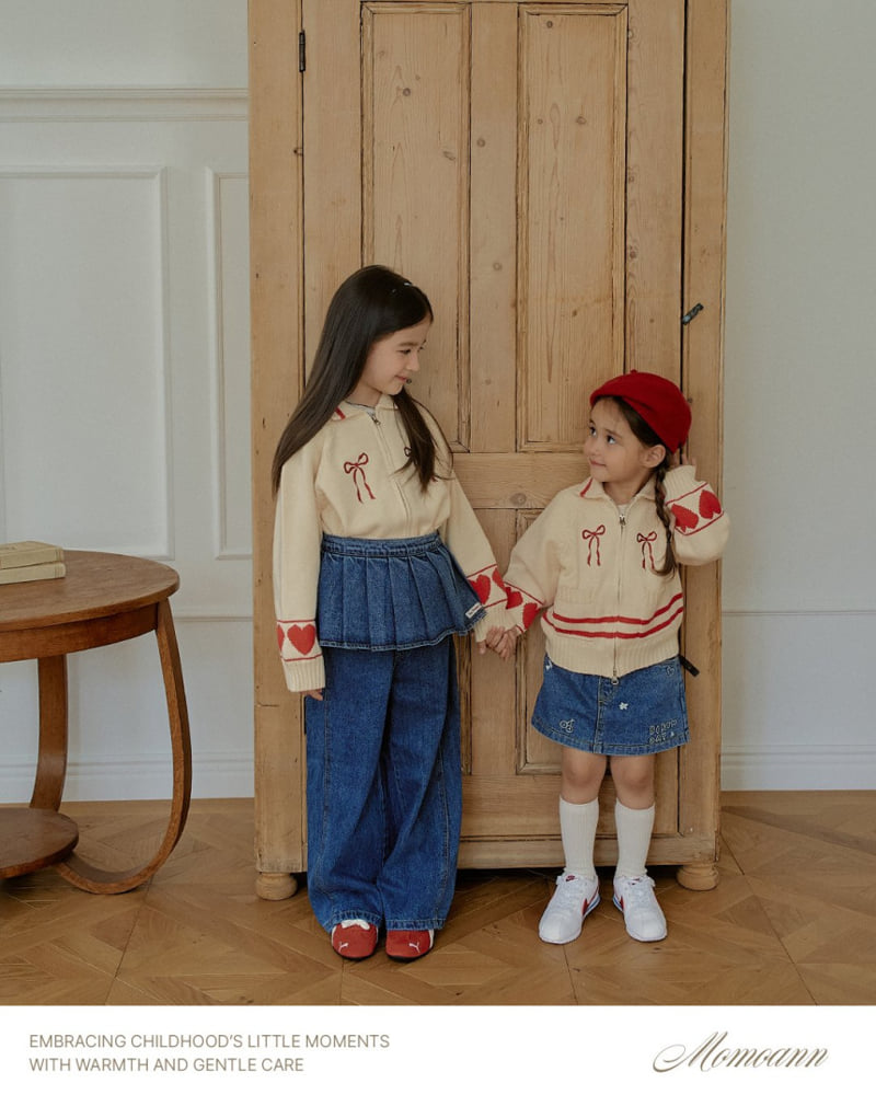 Momo Ann - Korean Children Fashion - #childofig - Heart Knit Zip-up - 4