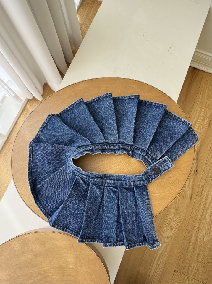 Momo Ann - Korean Children Fashion - #childrensboutique - Denim Pleated Wrap - 12