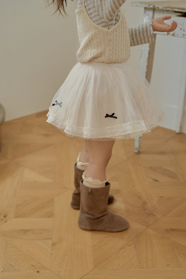 Momo Ann - Korean Children Fashion - #childrensboutique - Ribbon Tulle Skirt - 6