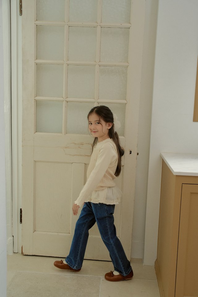 Momo Ann - Korean Children Fashion - #kidsstore - Stretch Denim Bootcut Pants - 5