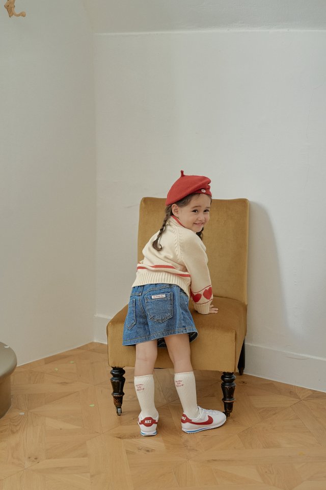 Momo Ann - Korean Children Fashion - #kidsshorts - Kitsch Denim Skirt - 4