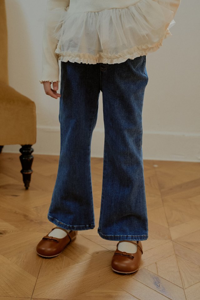 Momo Ann - Korean Children Fashion - #kidzfashiontrend - Stretch Denim Bootcut Pants - 6