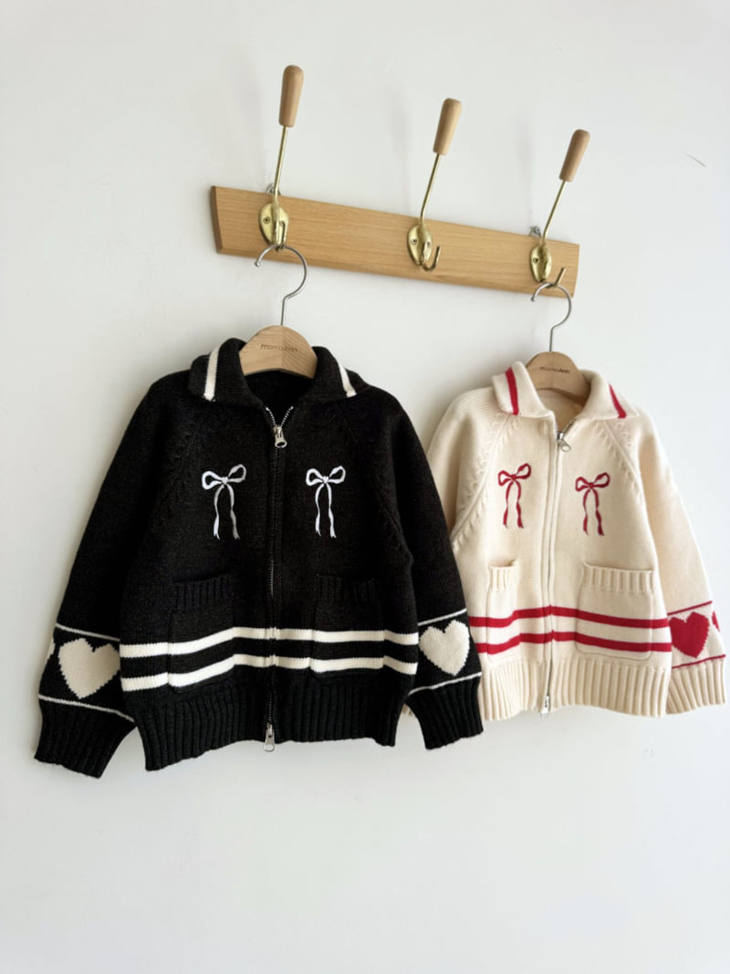 Momo Ann - Korean Children Fashion - #prettylittlegirls - Heart Knit Zip-up