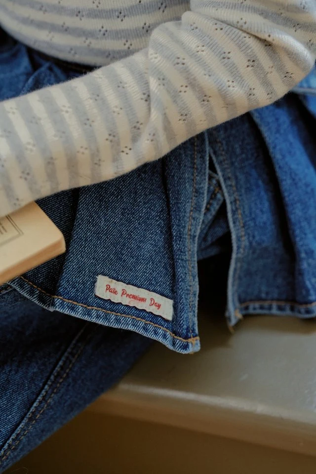 Momo Ann - Korean Children Fashion - #stylishchildhood - Denim Pleated Wrap - 10