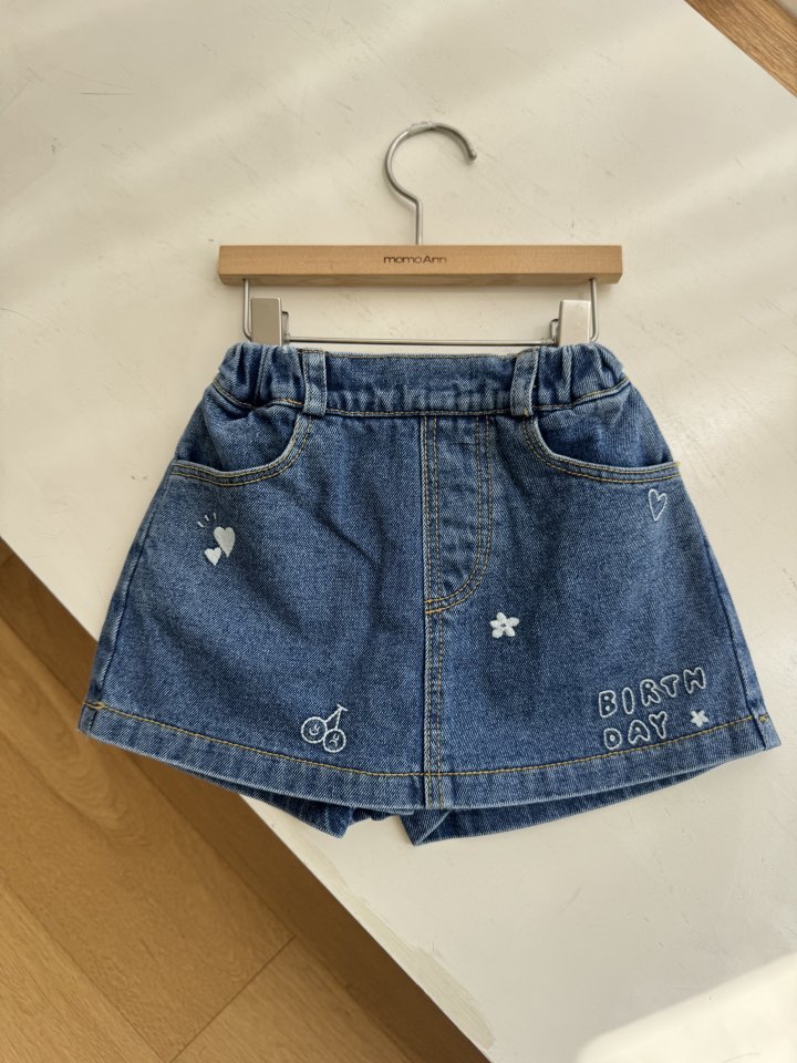 Momo Ann - Korean Children Fashion - #todddlerfashion - Kitsch Denim Skirt - 11
