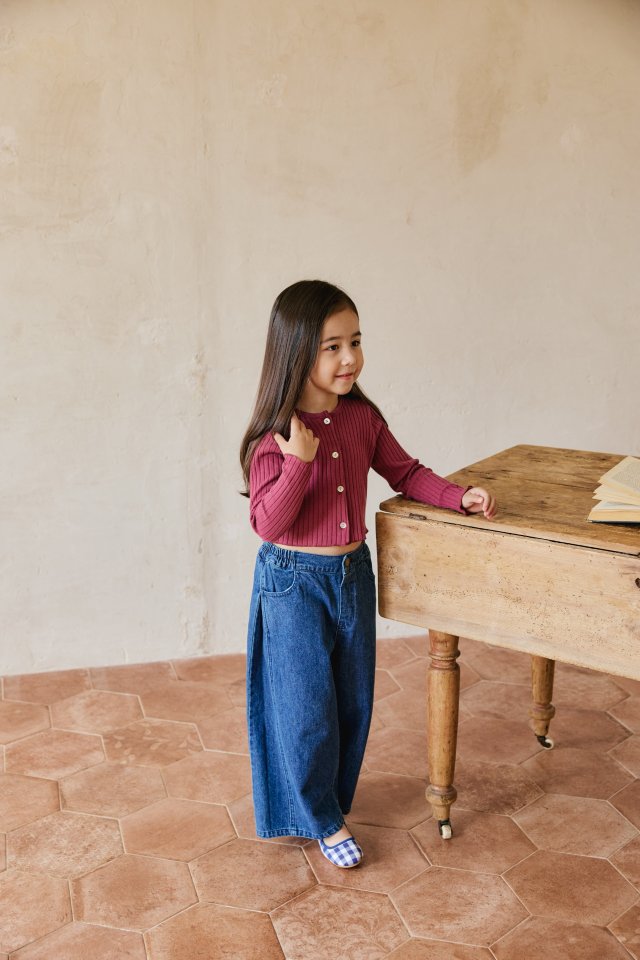 Mon Atelier - Korean Children Fashion - #designkidswear - Wide Denim Pants - 6