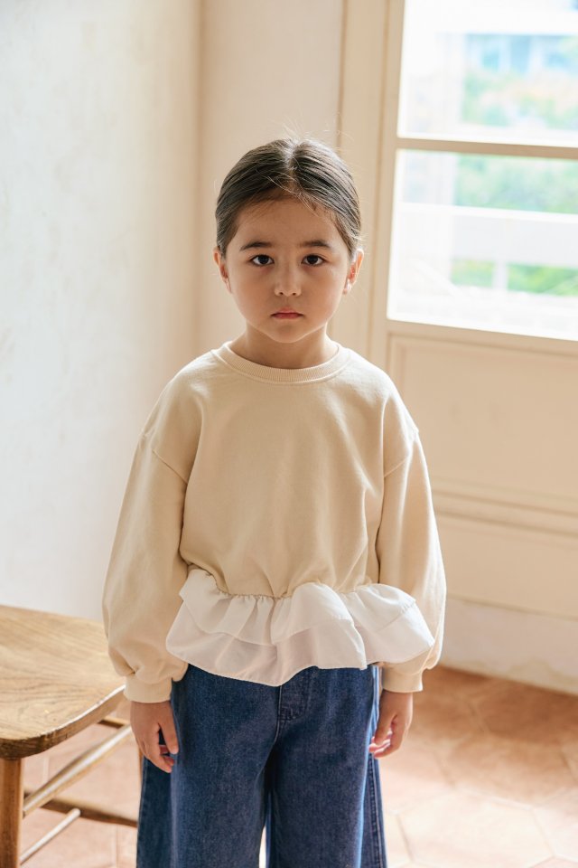Mon Atelier - Korean Children Fashion - #kidsshorts - Frill Sweatshirt - 12