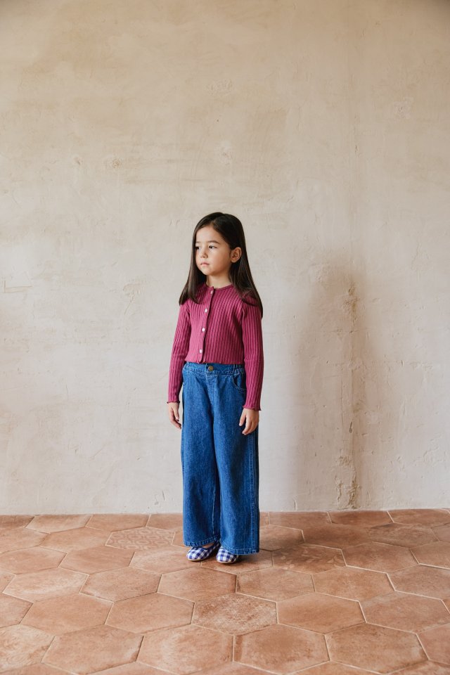 Mon Atelier - Korean Children Fashion - #stylishchildhood - Wide Denim Pants - 3