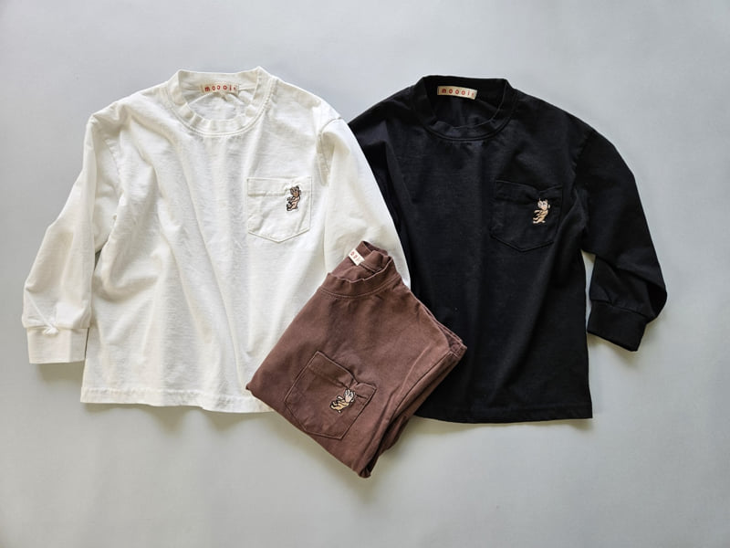 Mooi Store - Korean Children Fashion - #childrensboutique - Bulldog Pocket Embroidery Tee - 10