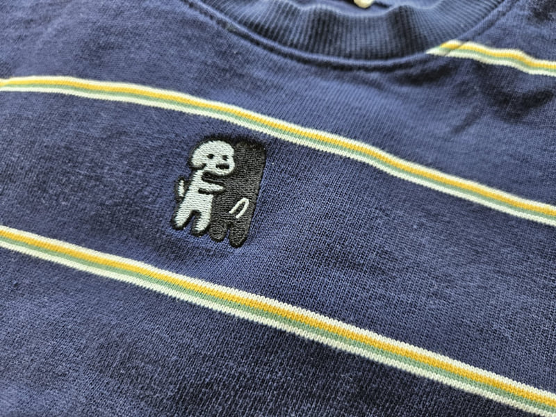 Mooi Store - Korean Children Fashion - #fashionkids - Dog Stripe R Tee - 7