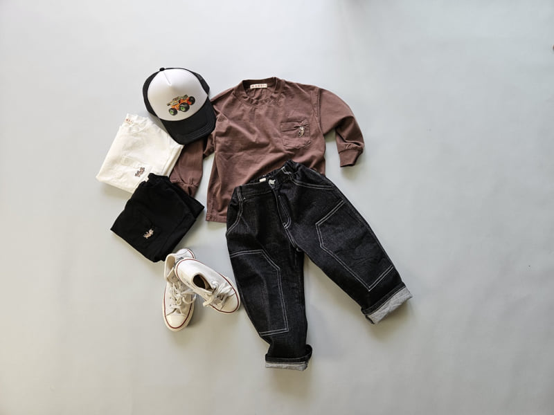 Mooi Store - Korean Children Fashion - #toddlerclothing - Double Knee Raw Denim Pants - 4