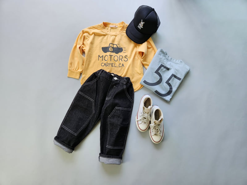Mooi Store - Korean Children Fashion - #todddlerfashion - Double Knee Raw Denim Pants - 2