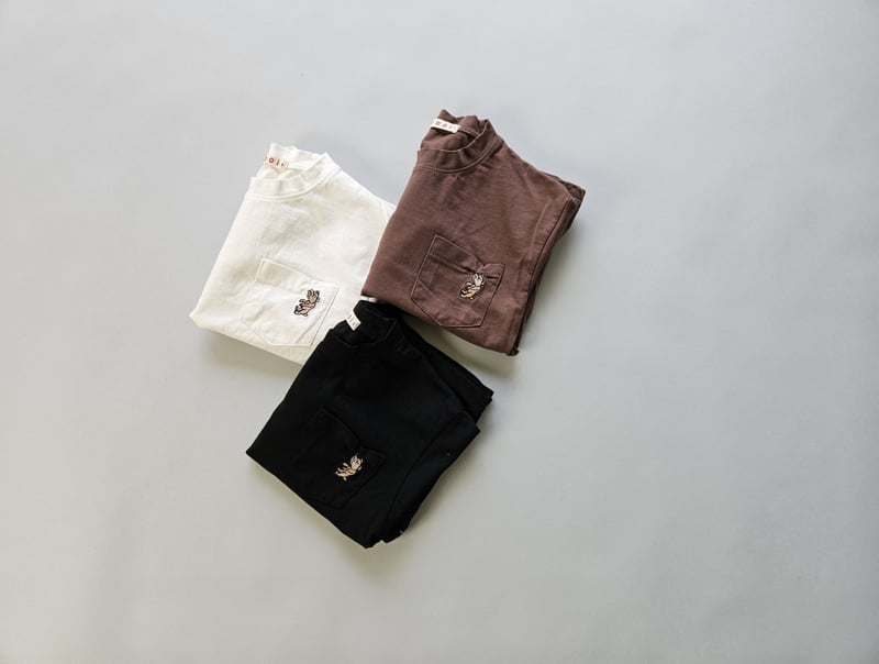Mooi Store - Korean Children Fashion - #toddlerclothing - Bulldog Pocket Embroidery Tee - 7