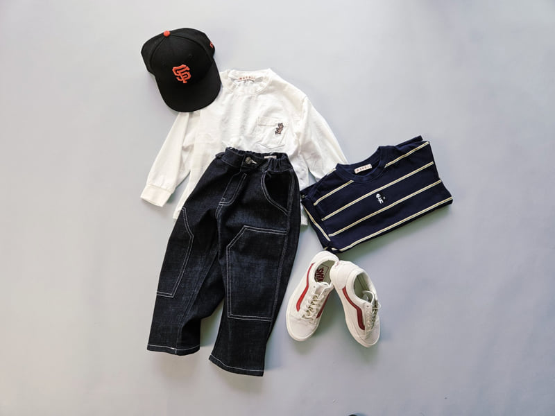 Mooi Store - Korean Children Fashion - #toddlerclothing - Double Knee Raw Denim Pants - 3